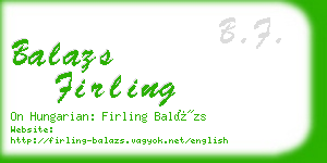 balazs firling business card